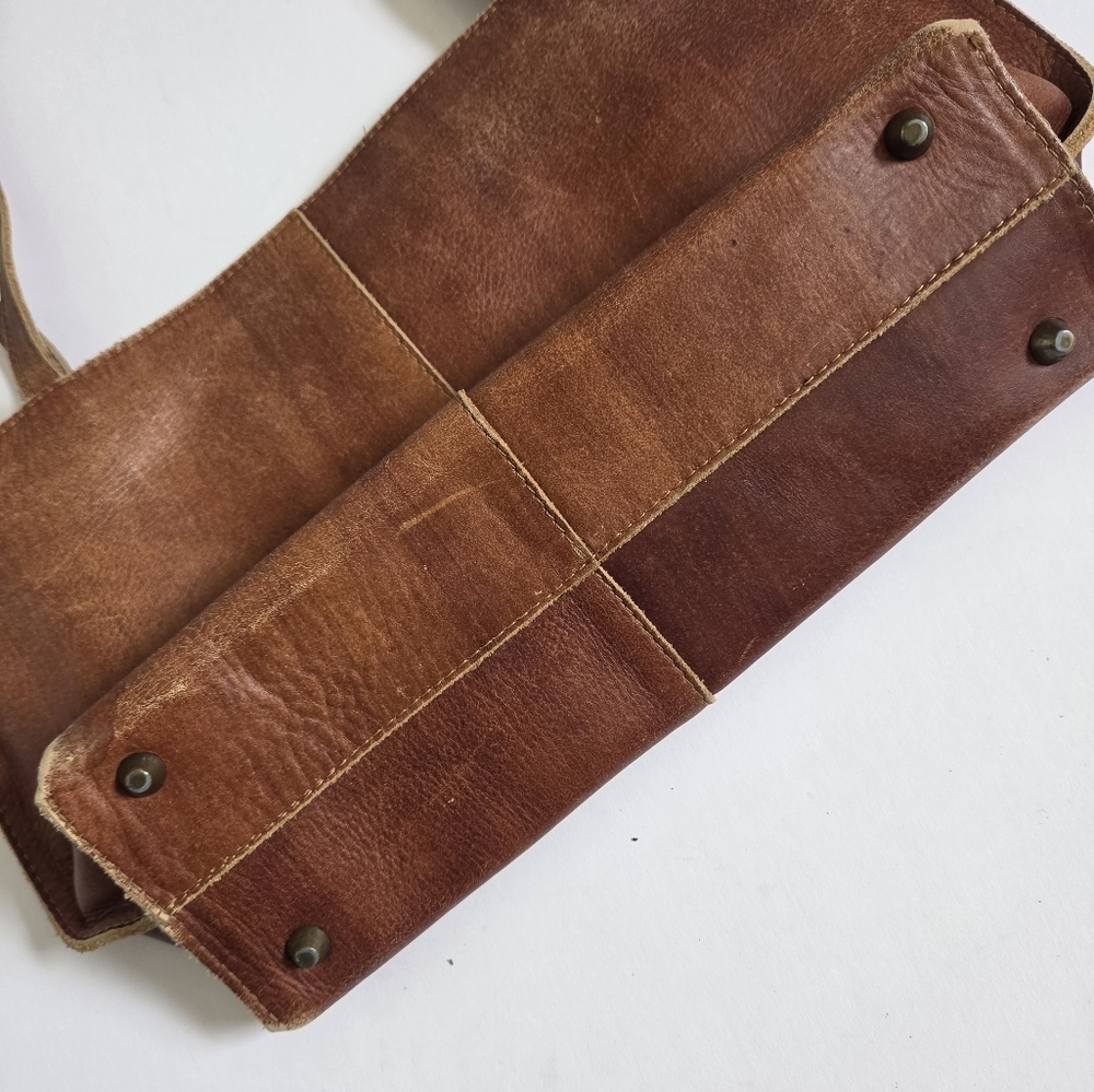 VTG Hobo international Leather Shoulder Bag Cognac Honey Brown med 15x9 - Picture 2 of 10